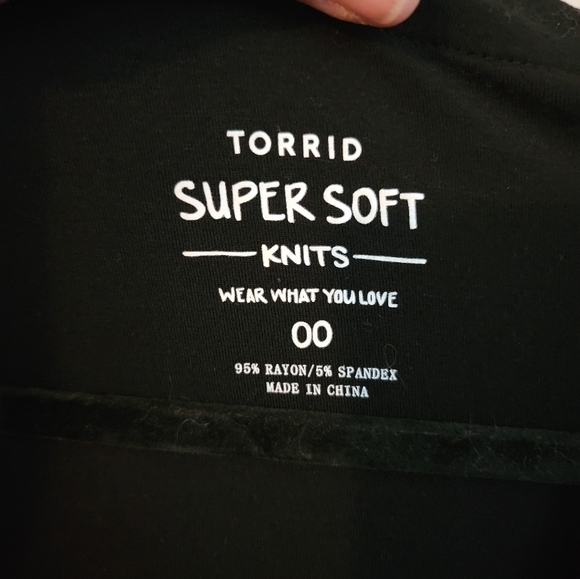 Torrid Super Soft black tie waist harper style dress size 00=Large - Picture 3 of 8